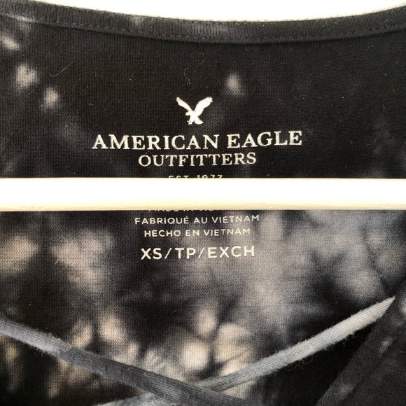 AEO Tie Dye Lace Up Top - Picture 4 of 7